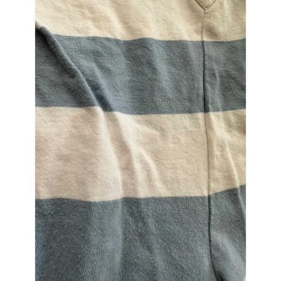 Vintage Baby B’gosh hooded boys striped short sleeve romper sz 3-6 months blue - Picture 5 of 6